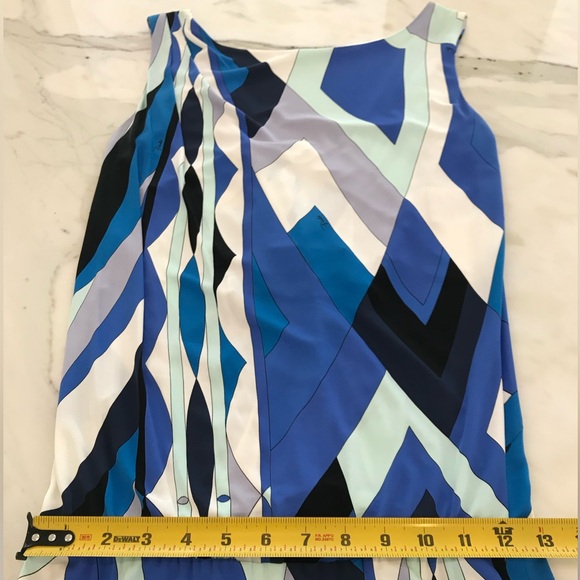 EMILIO PUCCI BLUE MULTI VISCOSE DRESS MODEL 12RL90 SIZE IT 42 / US 8 - Picture 8 of 16